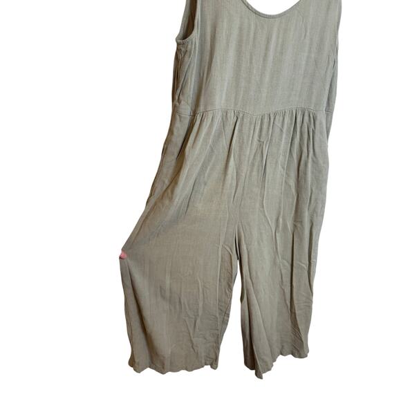 Rewind Green Sage Tie Strap Jumpsuit Cropped Women’s Sz L - Picture 4 of 6